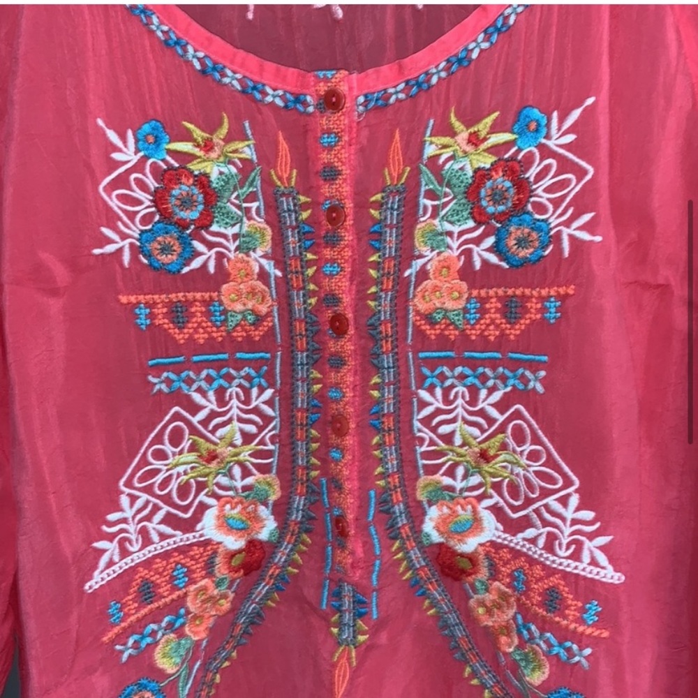 Johnny Was Floral Embroidered Cupra Tunic XSmall - Picture 3 of 8